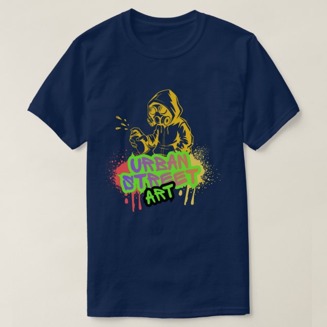Urban Street Art Neon Splash T-Shirt (Design Front)
