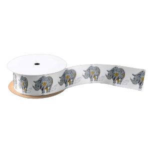 Urban Street Art: Ribbon Rhinoceros Satin Ribbon