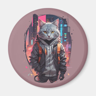 Urban Street Cat Design Magnet