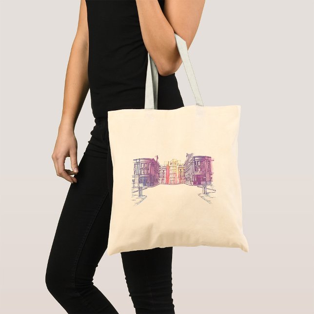 Urban Street Illustration Tote Bag (Creator Uploaded)