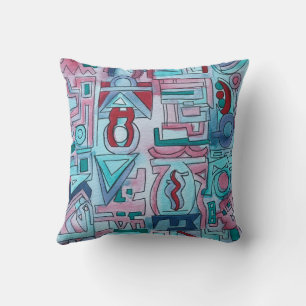 Urban Street Two-Funky Abstract Geometric Art Cushion