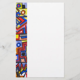 Urban Street Two-Hand Painted Modern Geometric Art Stationery