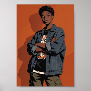 Urban Streetwear Black Woman Poster Afrocentric