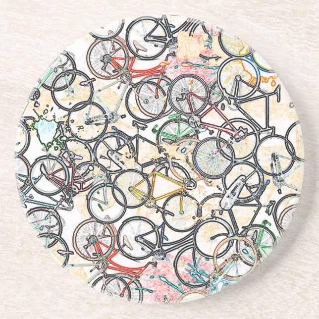 urban style bicycle pattern coaster (Front)