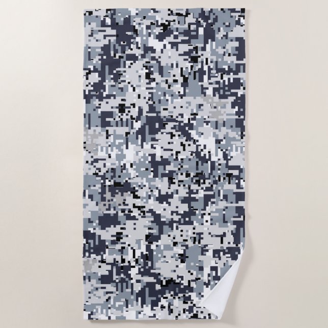 Urban Style Digital Camouflage Decor on a Beach Towel (Front)