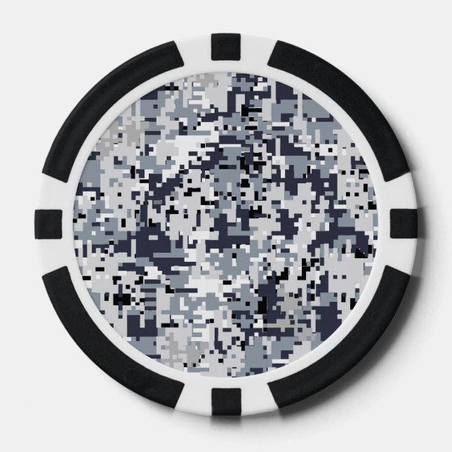 Urban Style Digital Camouflage Decor Poker Chips (Front)