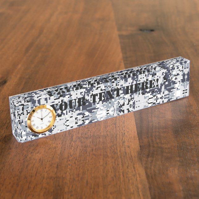 Urban Style Silver Digital Camouflage Nameplate (Side)