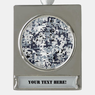 Urban Style Silver Digital Camouflage Plated Banner Ornament