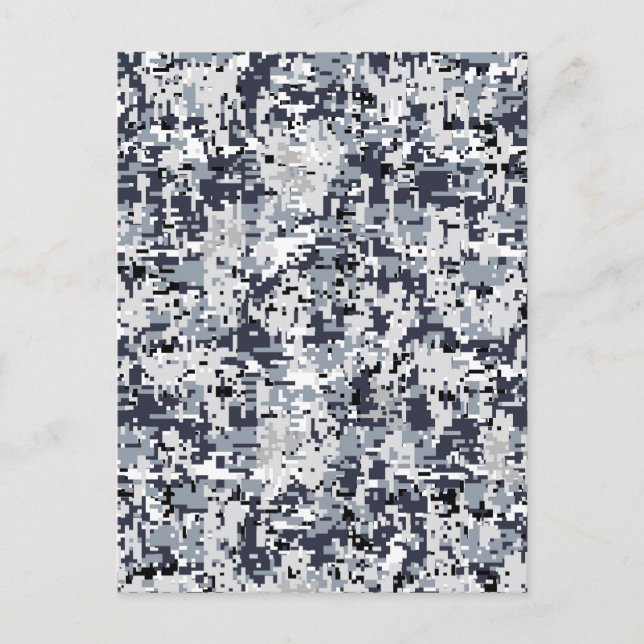 Urban Style Silver Digital Camouflage Postcard (Front)