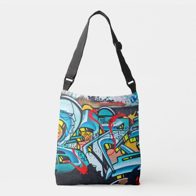 Urban subway graffiti art crossbody bag (Front)