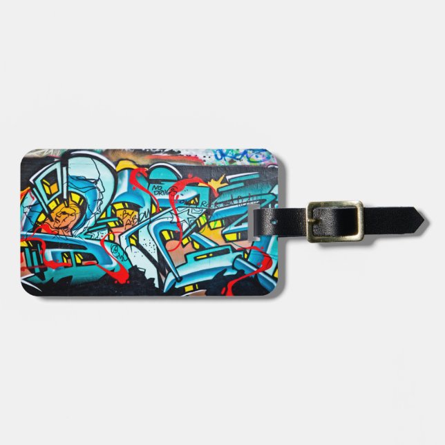 Urban subway graffiti art luggage tag (Front Horizontal)