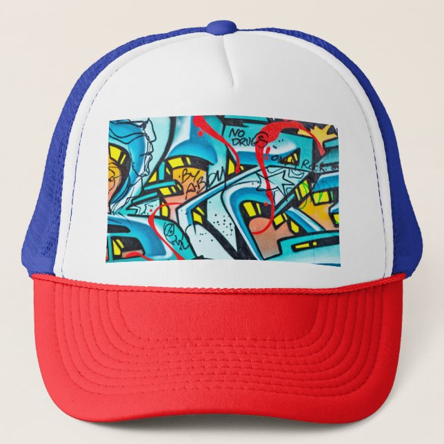 Urban subway graffiti art trucker hat (Front)