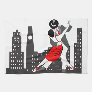 Urban tango tea towel
