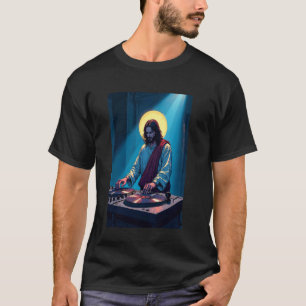 Urban techno DJ Jesus with Berlin street art flair T-Shirt