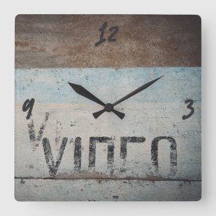 Urban-themed loft style cinephile movie lovers square wall clock