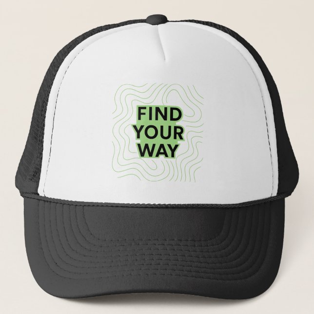 Urban Topo Map Neon Stylish Trucker Hat  (Front)