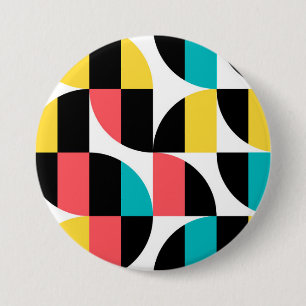 Urban, trendy, colorful, modern graphic pattern 7.5 cm round badge