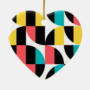 Urban, trendy, colorful, modern graphic pattern ceramic tree decoration