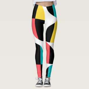 Urban, trendy, colourful, modern graphic pattern leggings