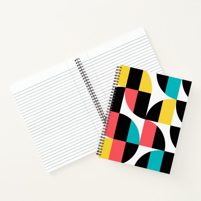Urban, trendy, colourful, modern graphic pattern notebook (Inside)