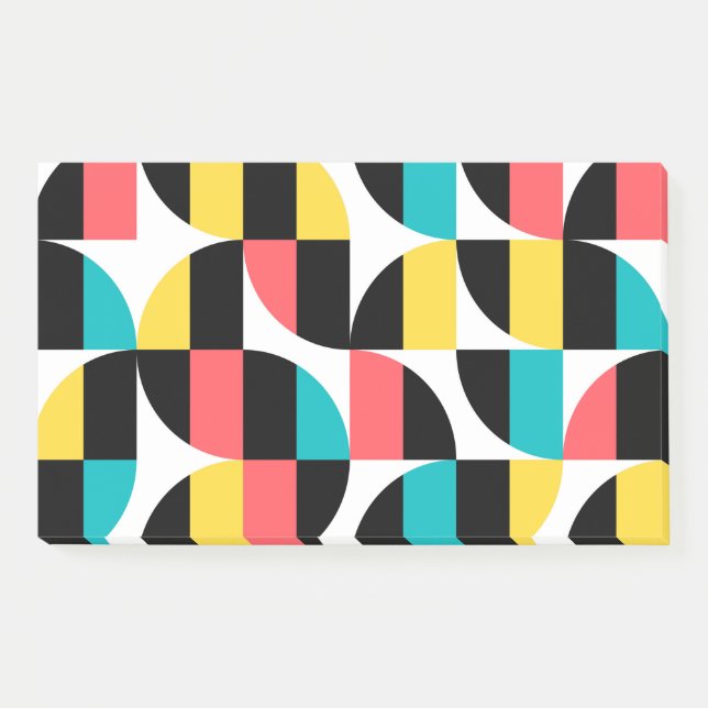Urban, trendy, colourful, modern graphic pattern post-it notes (Front)