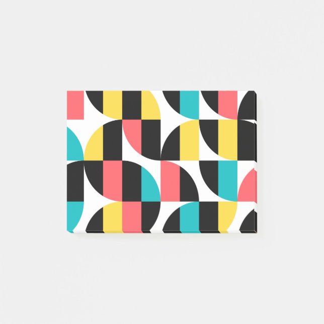 Urban, trendy, colourful, modern graphic pattern post-it notes (Front)