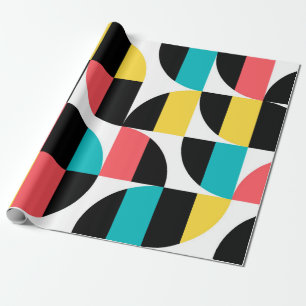 Urban, trendy, colourful, modern graphic pattern wrapping paper
