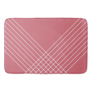 Urban Trendy Geometric Coral Pink Bath Mat