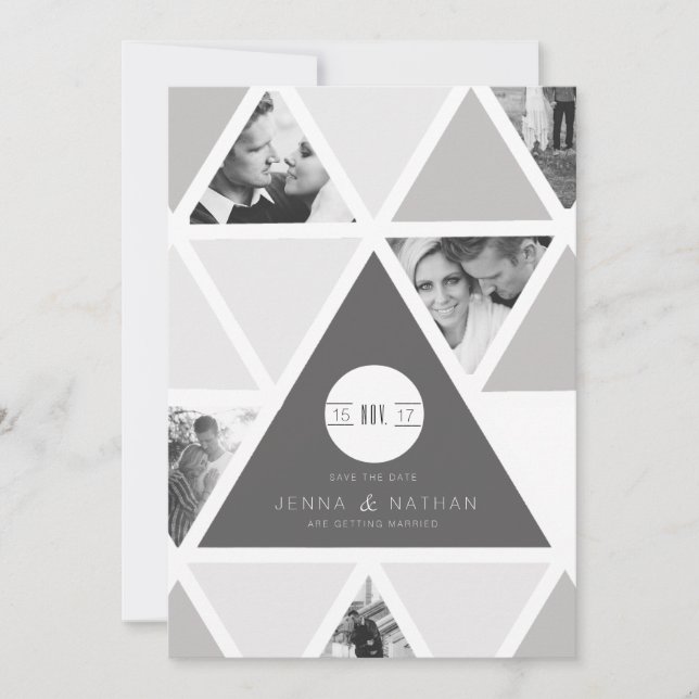 Urban Triangle Overlay | Modern Save The Date (Front)