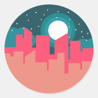 Urban Twilight Classic Round Sticker
