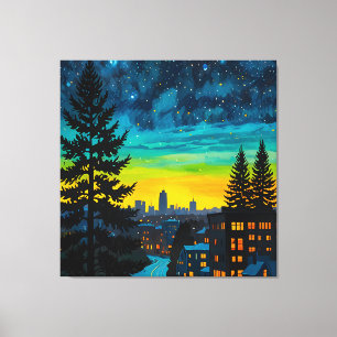Urban Twilight Glow Canvas Print
