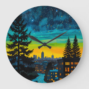 Urban Twilight Glow Large Clock