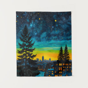 Urban Twilight Glow Tapestry