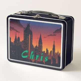 Urban Twilight Skyline Lunch Box – Futuristic City