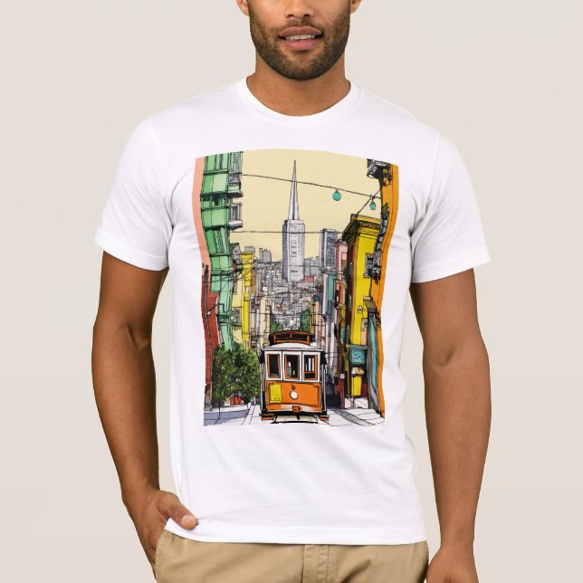 Urban Vibes: San Francisco Streetcar Art T-Shirt (Front)