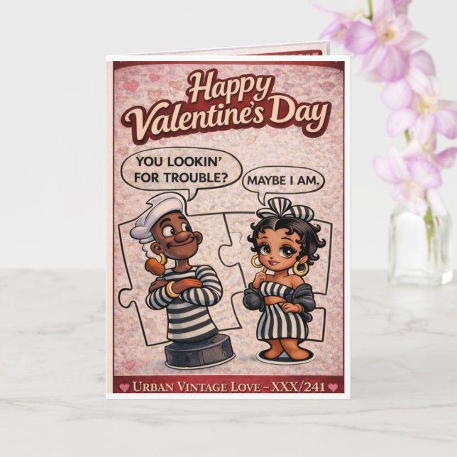 Urban Vintage Love Funny Valentine's Day Card  (Orchid)