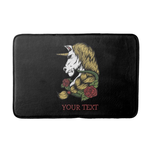 Urban Warrior Unicorn Rose  Bath Mat (Front)