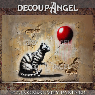 Urban Whimsy: The Striped Cat and the Red Balloon  Tissue Paper