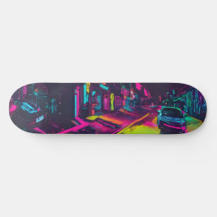 Urbanes neonfarbene Skateboarddeck dynamisch bunt Skateboard