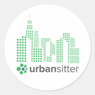 UrbanSitter Round Sticker - 3", Sheet of 6, Glossy