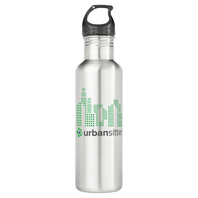 UrbanSitter Water Bottle (24 oz), Stainless Steel (Front)