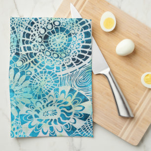 Urchin and Opihi party tropical pattern Tea Towel