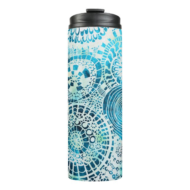 Urchin and Opihi party tropical pattern Thermal Tumbler (Front)