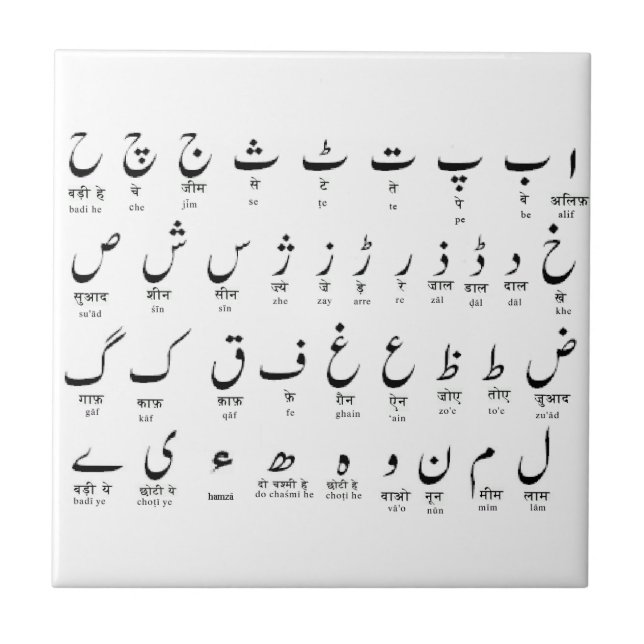 Urdu Aphabet Tile (Front)