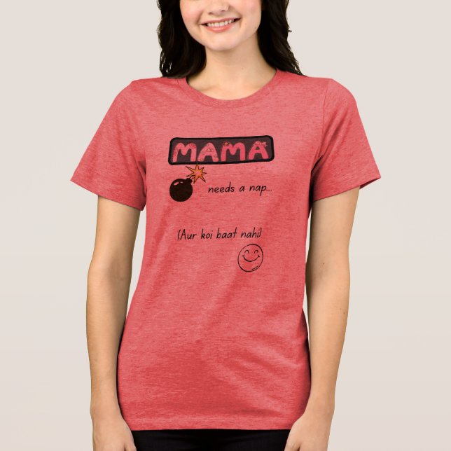 Urdu Funny Mom Life Tri-Blend Shirt (Front)