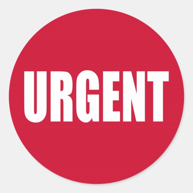 Urgent Classic Round Sticker (Front)
