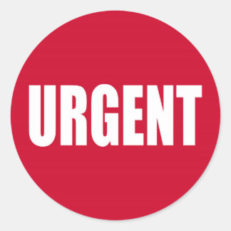Urgent Classic Round Sticker