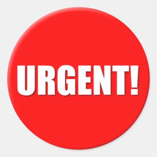 Urgent Sticker (Small) (Front)