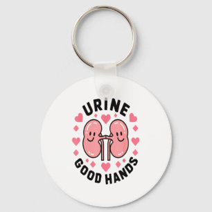 Urine Good Hands Kidney Pun Cute Cartoon Humor  Key Ring