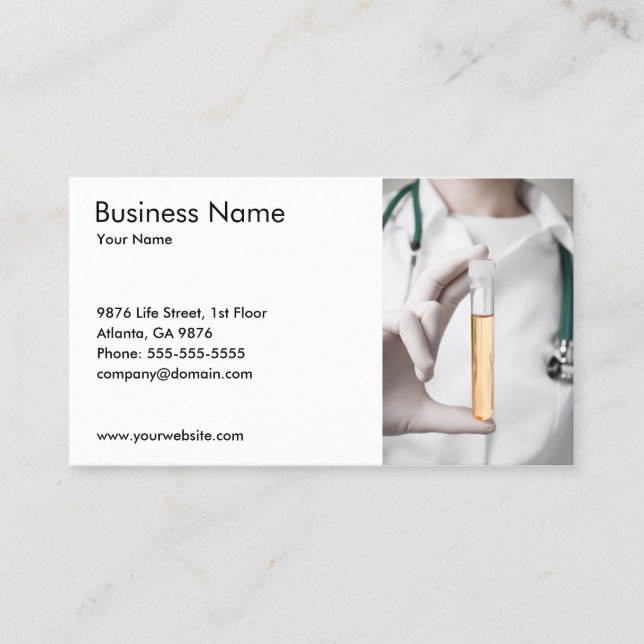Urine Sample Business Card Template (Front)